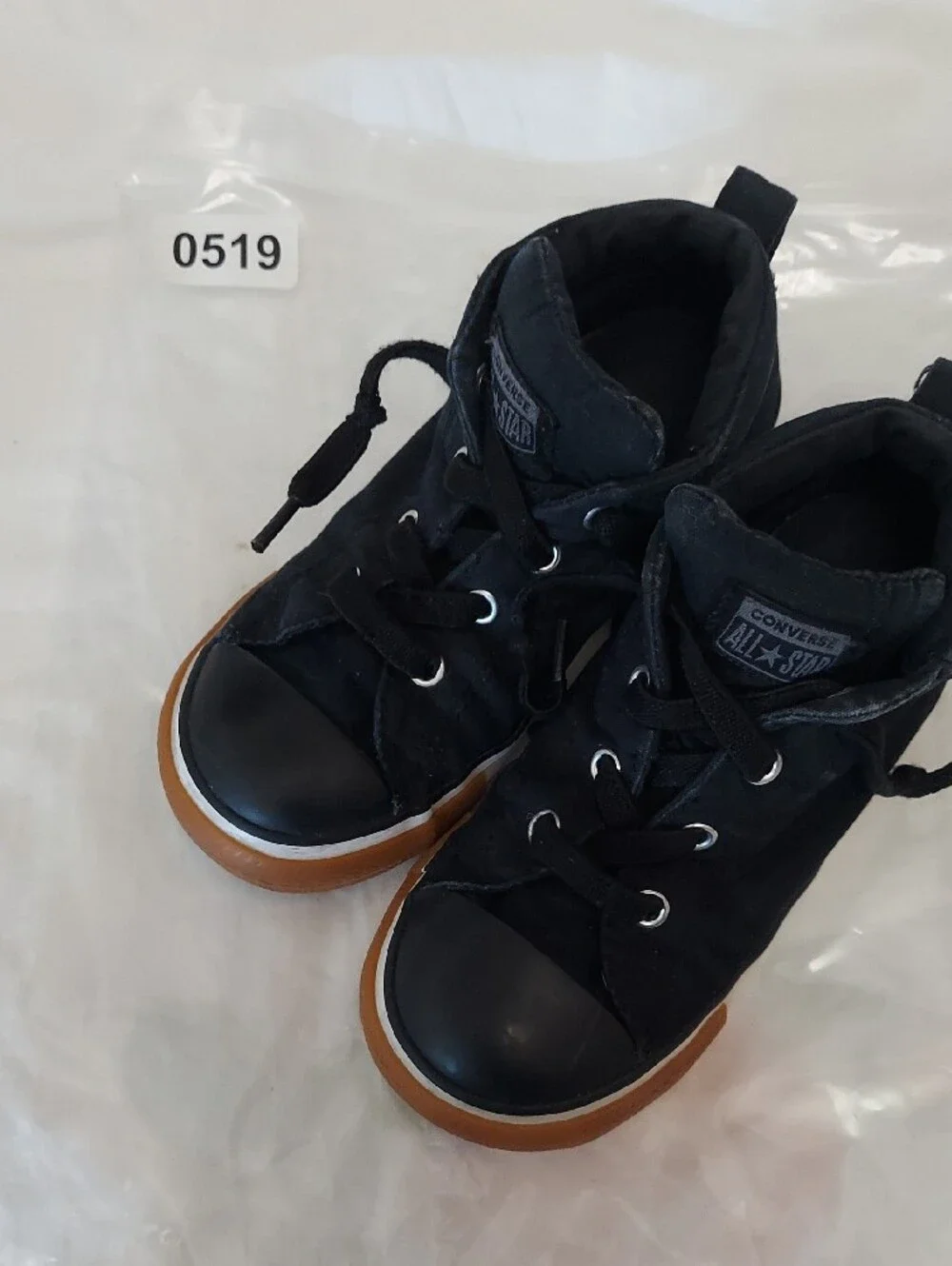 Converse Chuck Taylor All Star Street Mid Kids Shoes Black/Black/White size 10